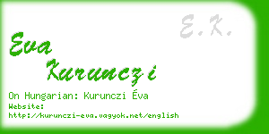eva kurunczi business card